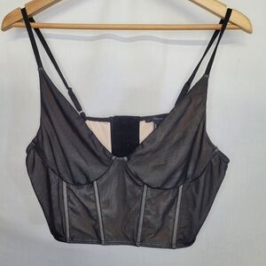 Forever 21 Black Sheer Corset Bralette